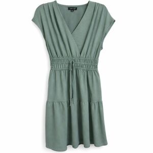 Rachel Zoe Sage Green Drawstring Mini Dress | Size L